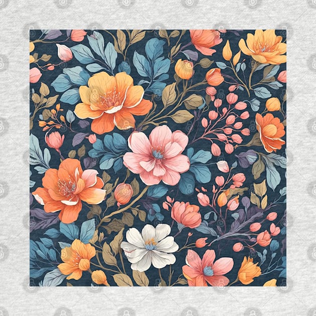 Retro Floral Reverie Vintage by GracePaigePlaza